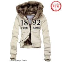 dames abercrombie fitch fur hooded outwear zip 1892 beige wit Outlet Sale mvz0j125